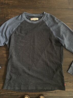 Levi's Navy Thermal Crewneck Waffle-Knit Pullover